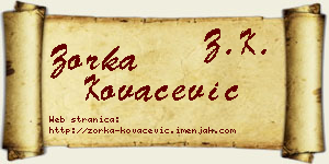 Zorka Kovačević vizit kartica